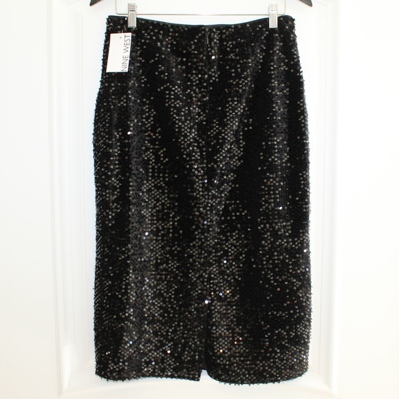 Nine West black sequin pencil skirt (women’s M) (NWT) - Picture 4 of 11